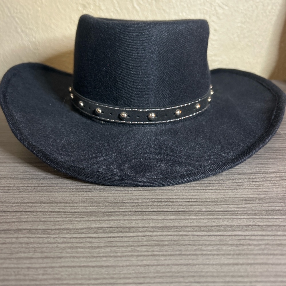 Pigalle Black Cowboy Hat Studded Band Western USA Size 6 3/4